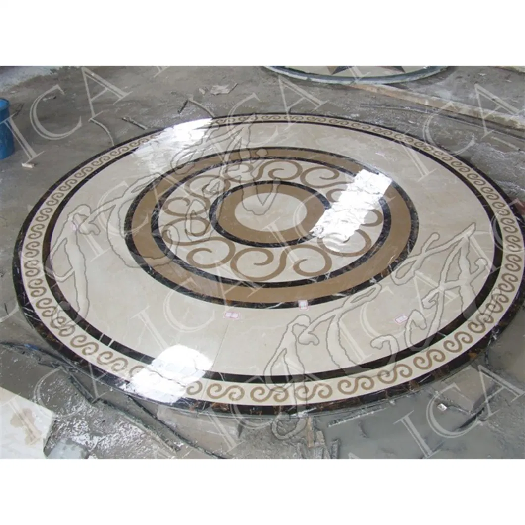 Indoor Decoration Vintage Pattern Luxury Classical Design Marble Mosaic Round Floor Tile