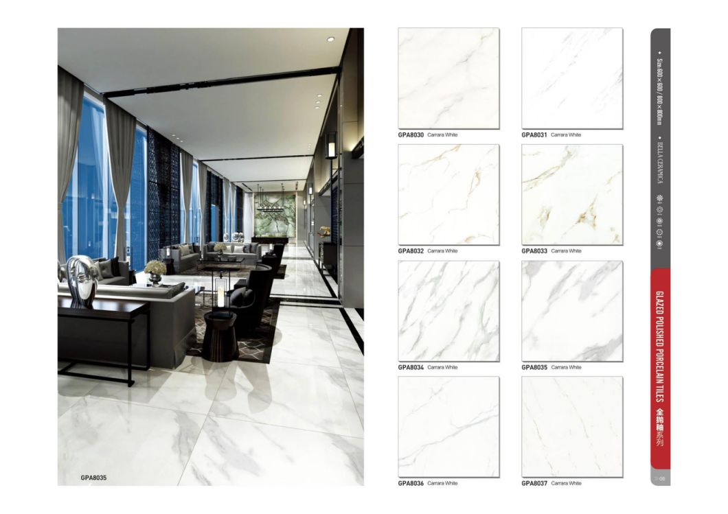 Light Emperador Full Glazed Polished Porcelain Tiles 60X60 80X80 Cm High Glossy Floor Tiles