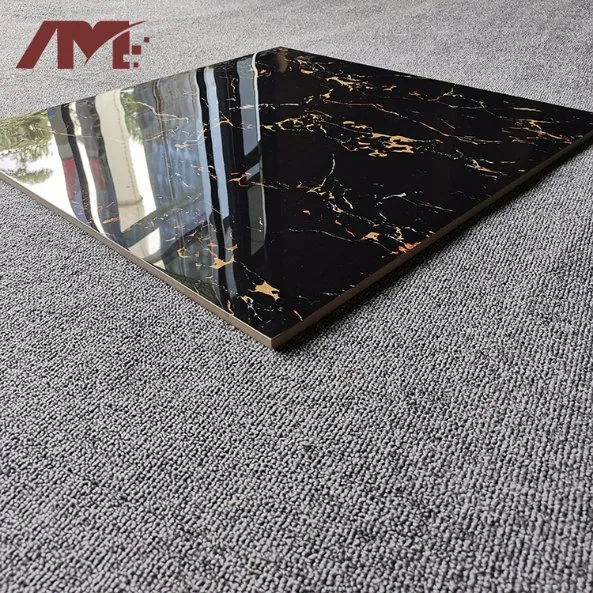 China Good Price Black Full Polished Glazed Marble Tiles 60X60 Tiles