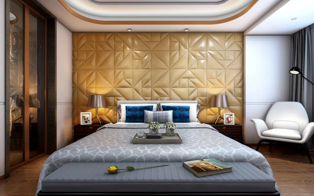 Rectangle Wall Panel Indoor Wall Decoration 3D Leather Wall Tiles