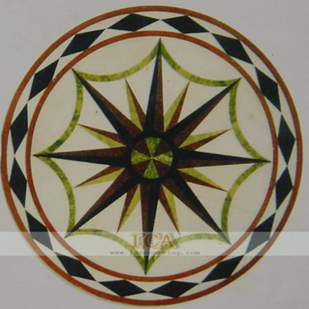 Classical Pattern Round Design Floor Tile Feature Tiles for Bathroom and Kitchen Floor Decoration