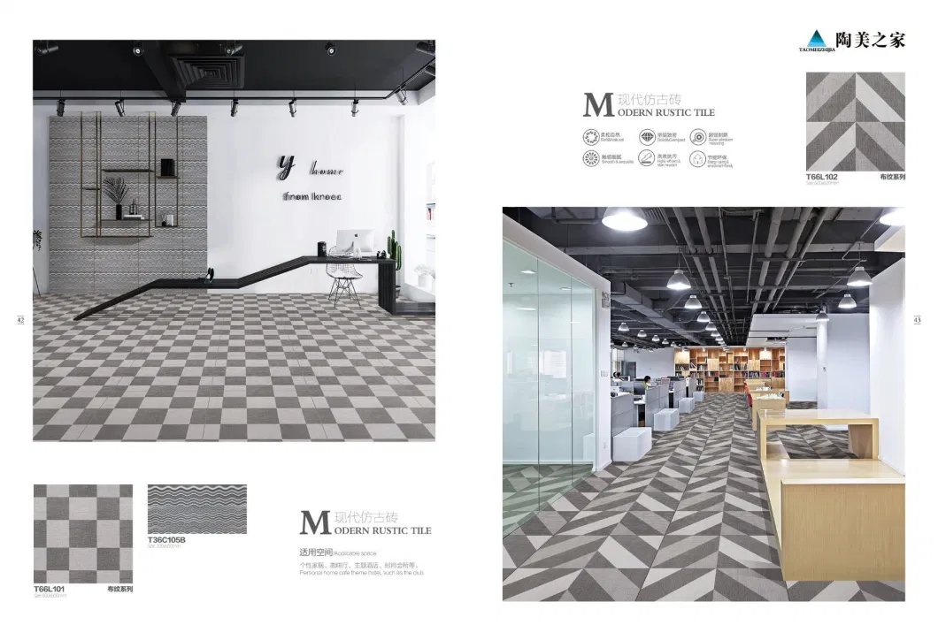 600*600 3D Inkjet Flooring Ceramic Floor Tile for Commercial