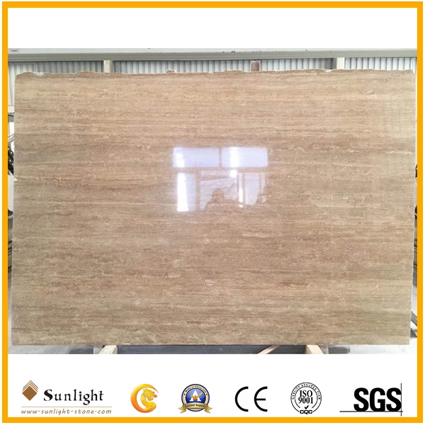 Polished Roman Beige Marble Travertine for Kitchen and Bathroom Tiles