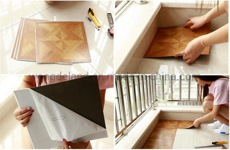 Marble Carpet Cobblestone Design Self Adhesive PVC Floor Tile 12X12 24X24 30X30 Inch