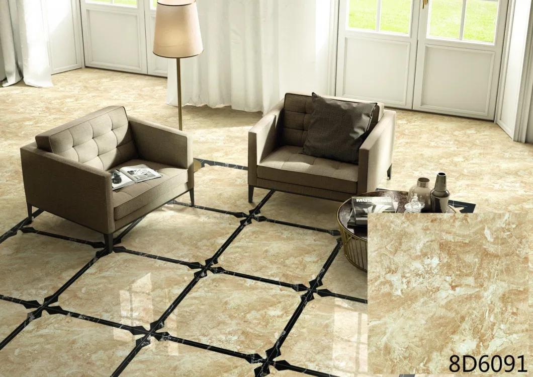 New Design Vitrified Tile Kajaria Floor Tiles Price Marble Floor Tile in 600X600mm (8D6091)