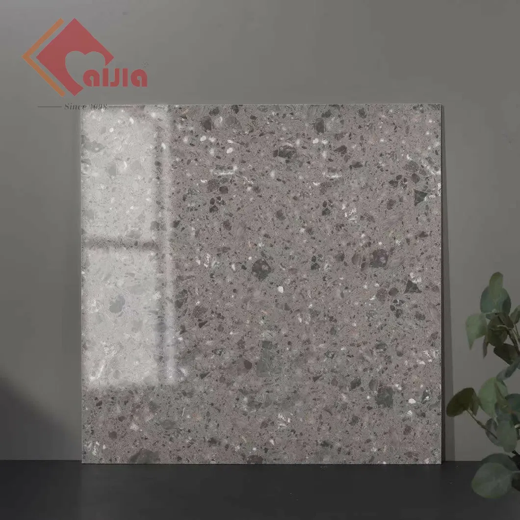 Multiple Patterns Grey Terrazzo Tile Stone Look Indoor Floor Wall Decor Polished Tile Design Interior Construction600X600/800X800mm