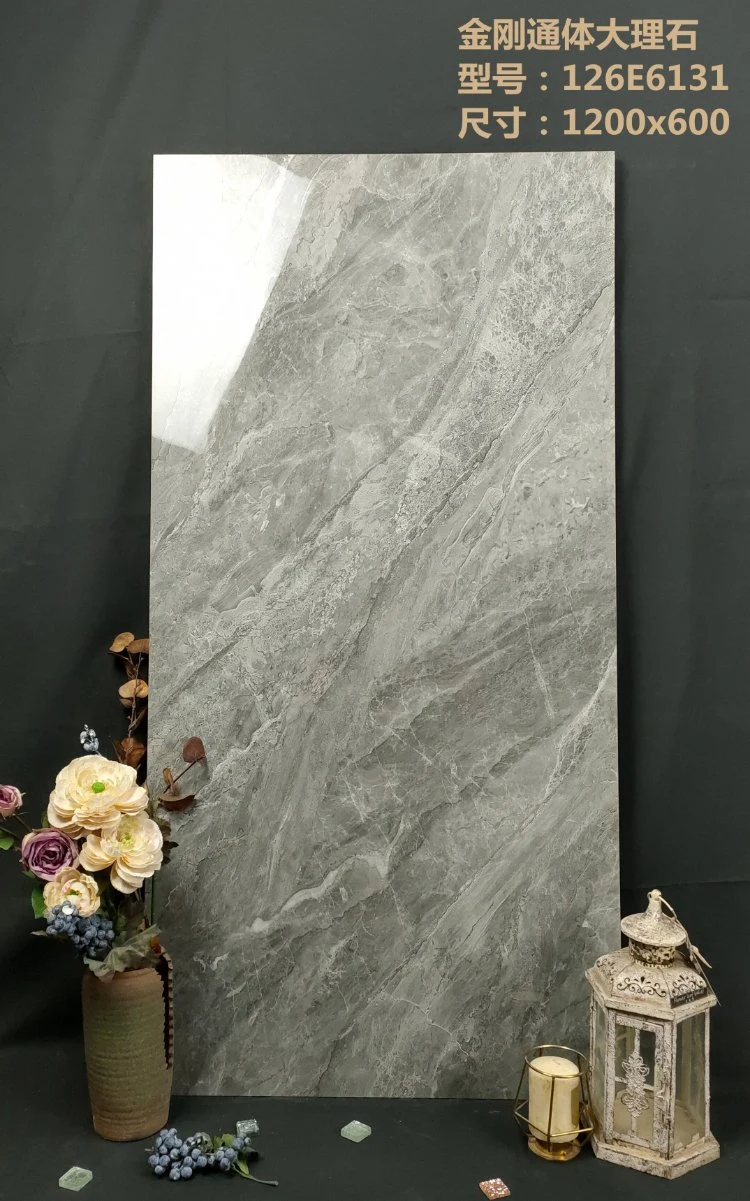 60*120 Gray Marble Glossy Glaze Polished Living Room and Bathroom Floor Tiles