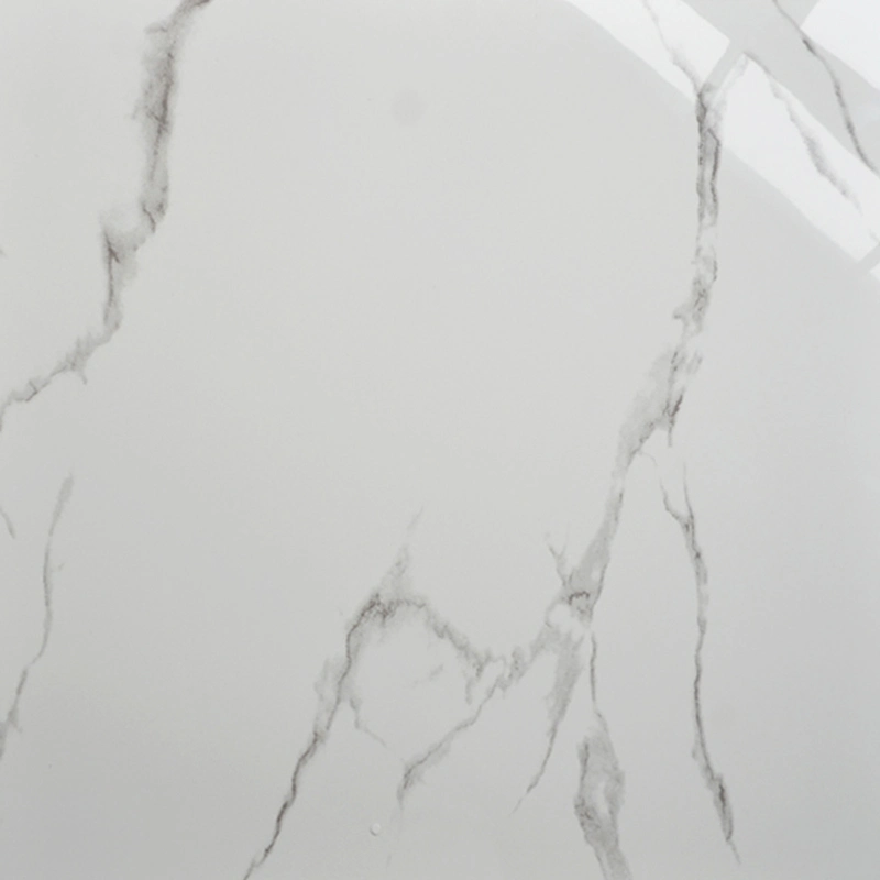 Marble Look Polished Porcelain Tile White 600*600