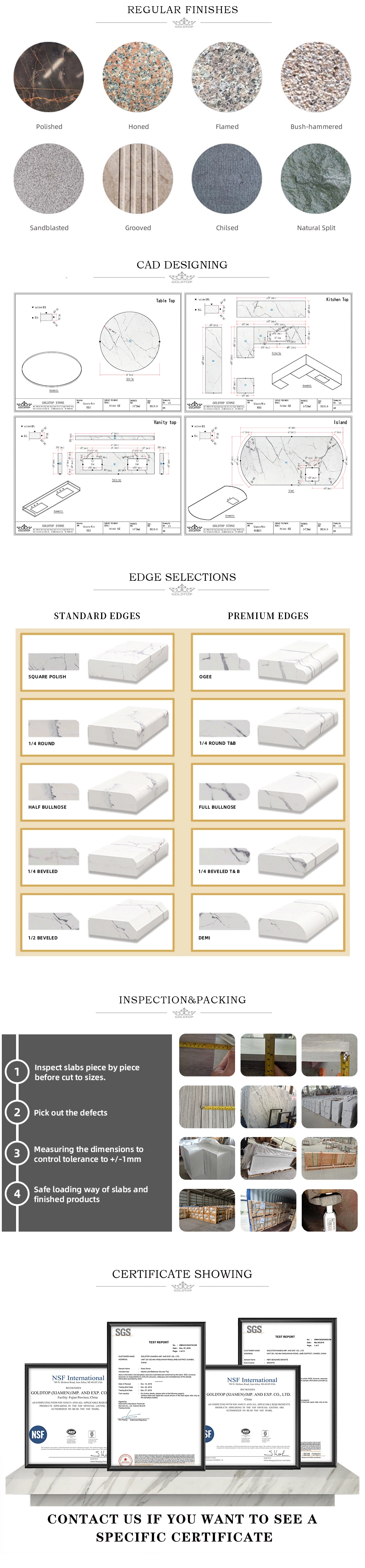 Bathroom Calacatta/Calacutta/Calcutta White/Gold Natural Marble Wall Floor Tile for Luxury Residential/Hotel Project