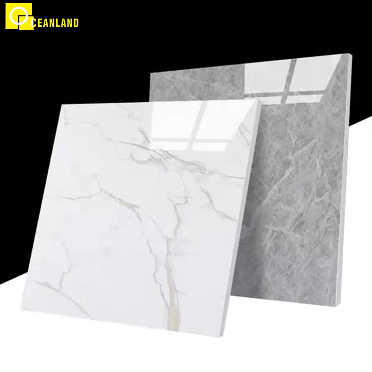 Foshan White Marble Look Full Polished Glazed Porcelain Tile