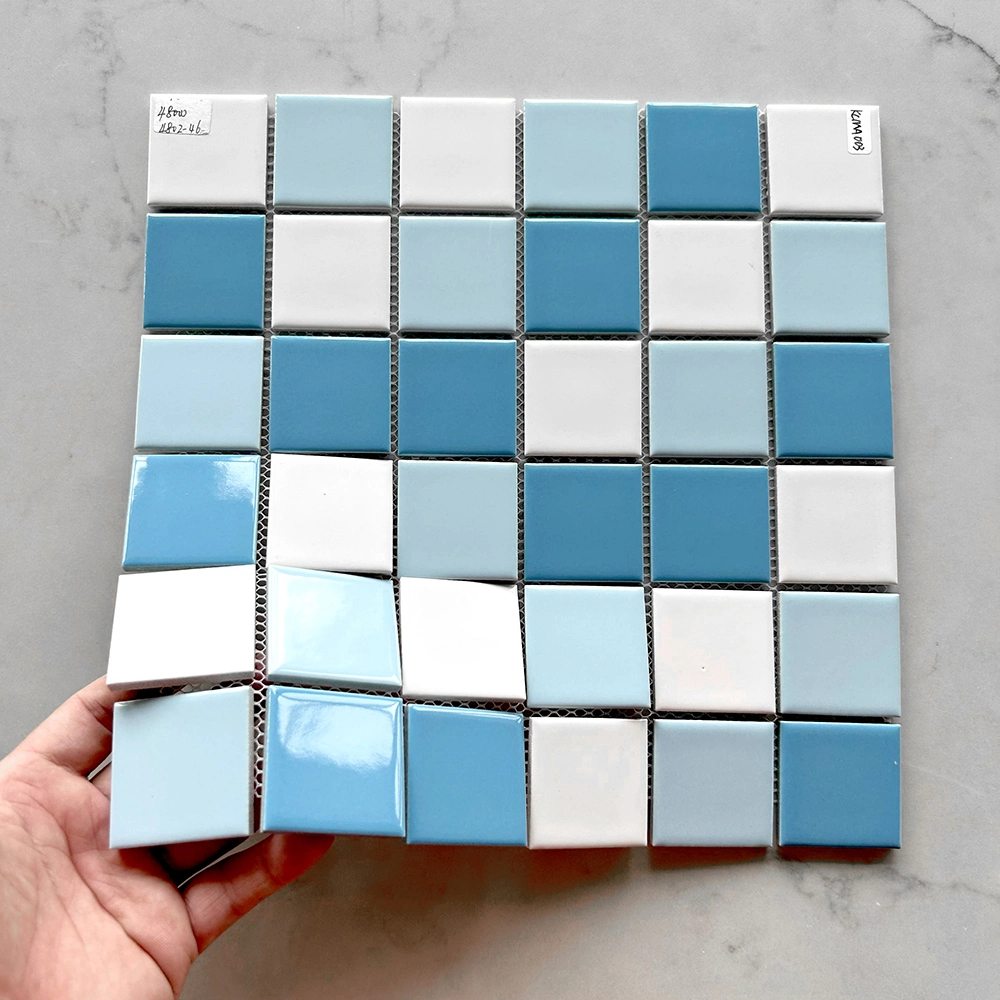 Blue and White Wall Tile Ceramic Mosaic Blue Floor Mosaic Tiles