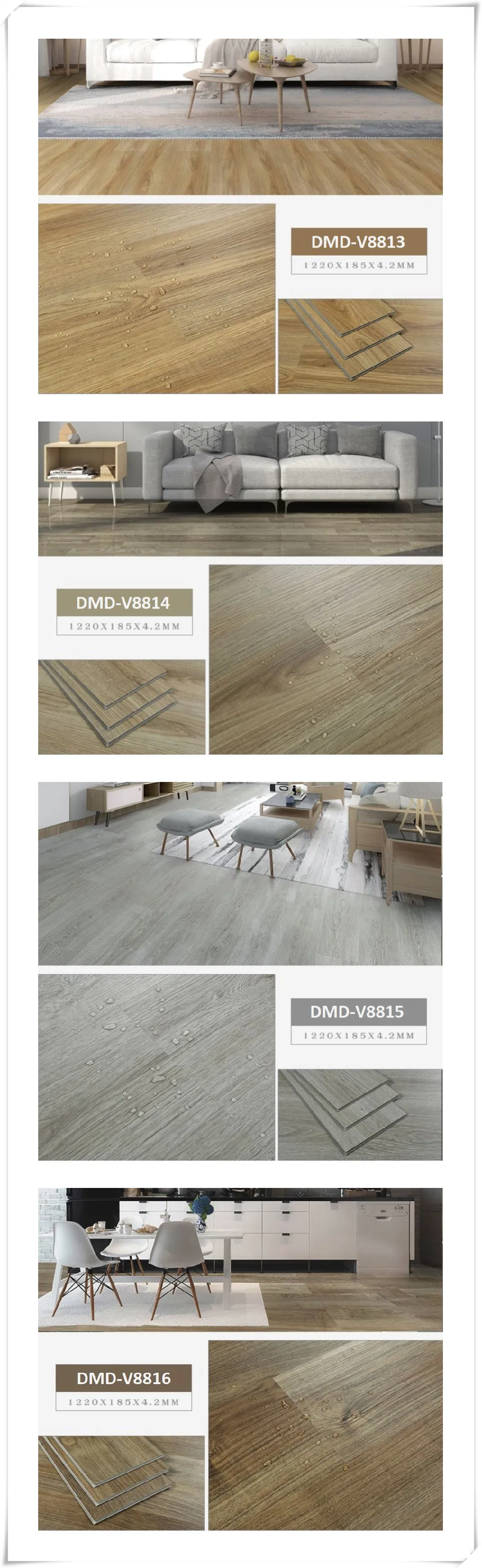 Vinyl Flooring 0.5mm Wear Layer Plank Vinyl Flooring Tiles for Hotel /Home /Indoor/Shopping Centre