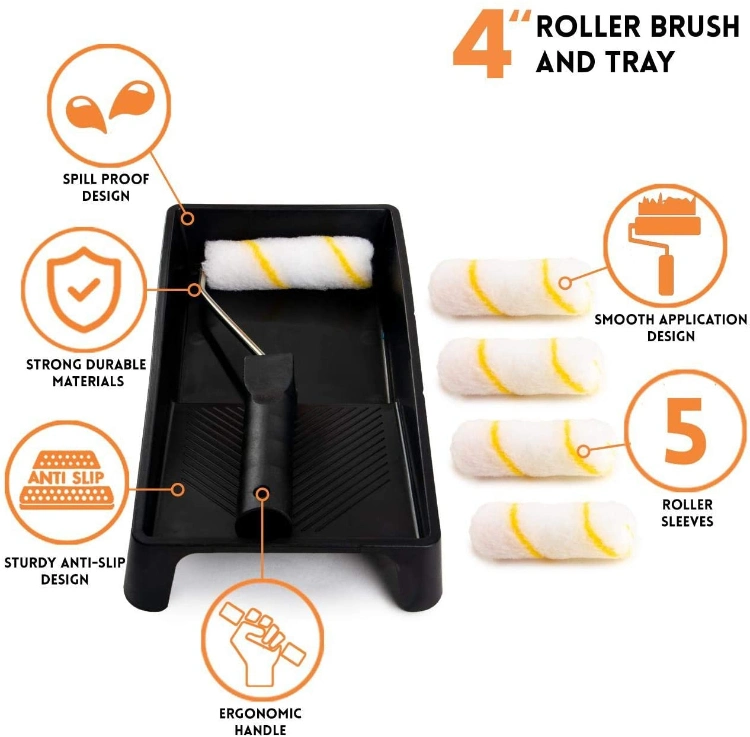 Paint Rollers for Walls and Ceilings, Paint Pads, Paint Tray, Mini Rollers for Painting Decorating Walls