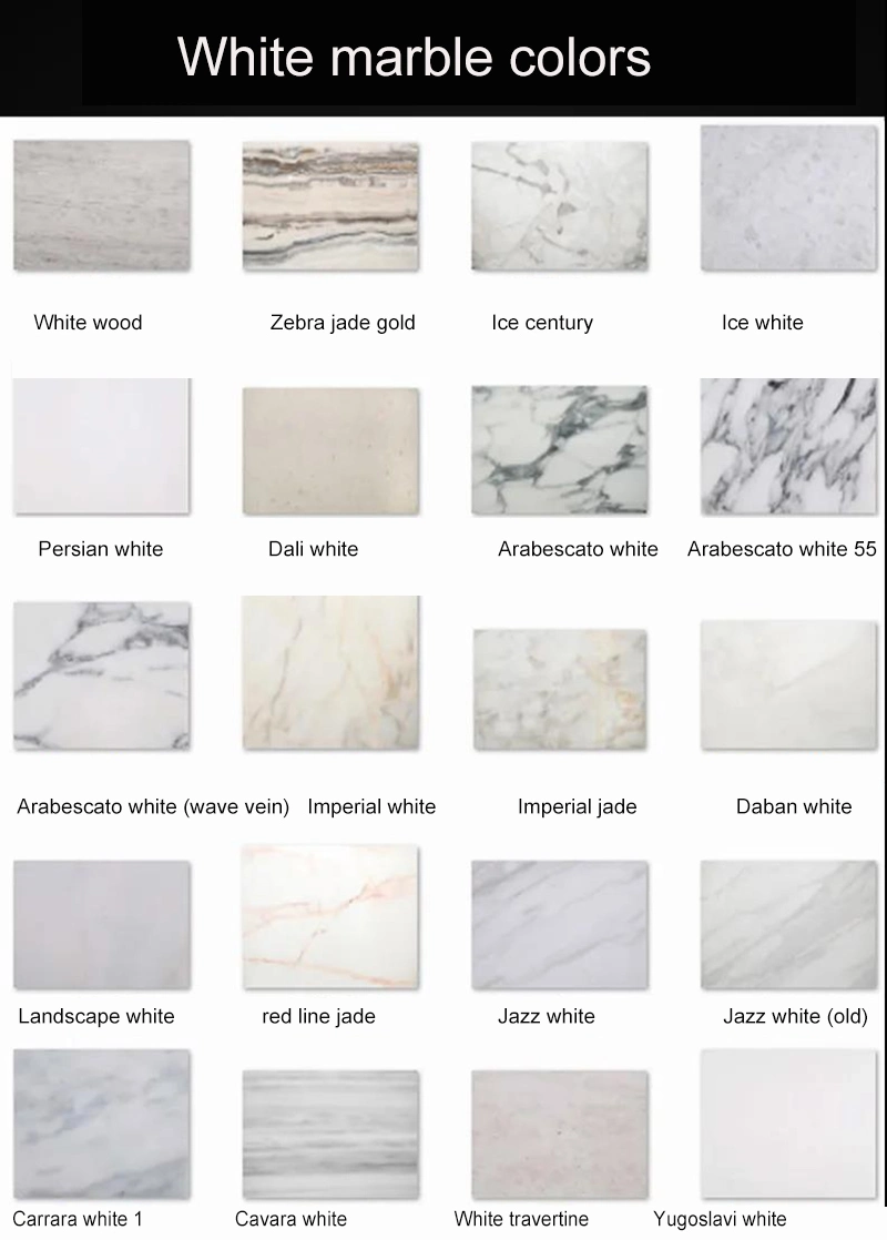 Natural Stone Flooring White Marble Tile for Bathroom Shower Floor and Wall Tile