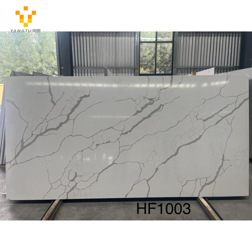 Artificial Stone Modern White Veins Marble Quartz Coffee Table Top Quartz Tiles Kitchen Counter Top