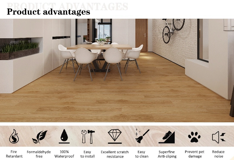 5.5mm Thickness Luxury Spc Flooring Plank Interlocking Kitchen Non-Slip Restaurant Rvp Lvt Flooring Tiles