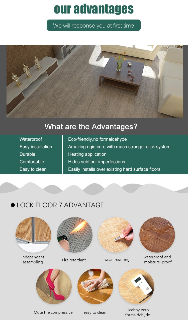 Antislip Click Lvp Lvt Spc Plastic Flooring Plank Luxury Vinyl Tile