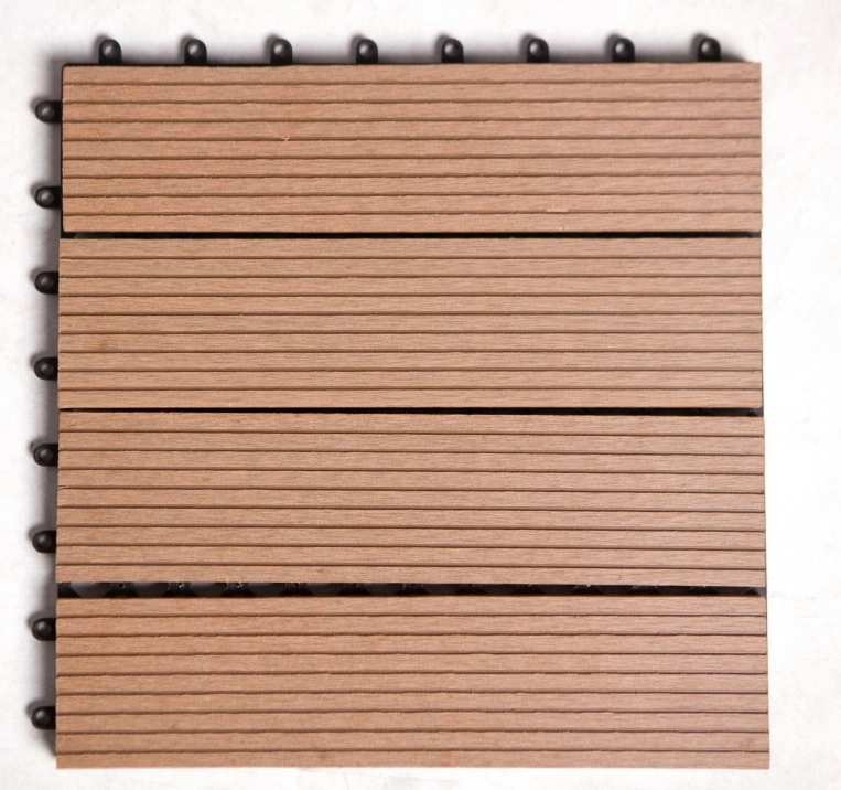 Widely Used Outdoor Floor Decking Tiles with Grooves DIY WPC Wood Plastic Composite Deck Tiles