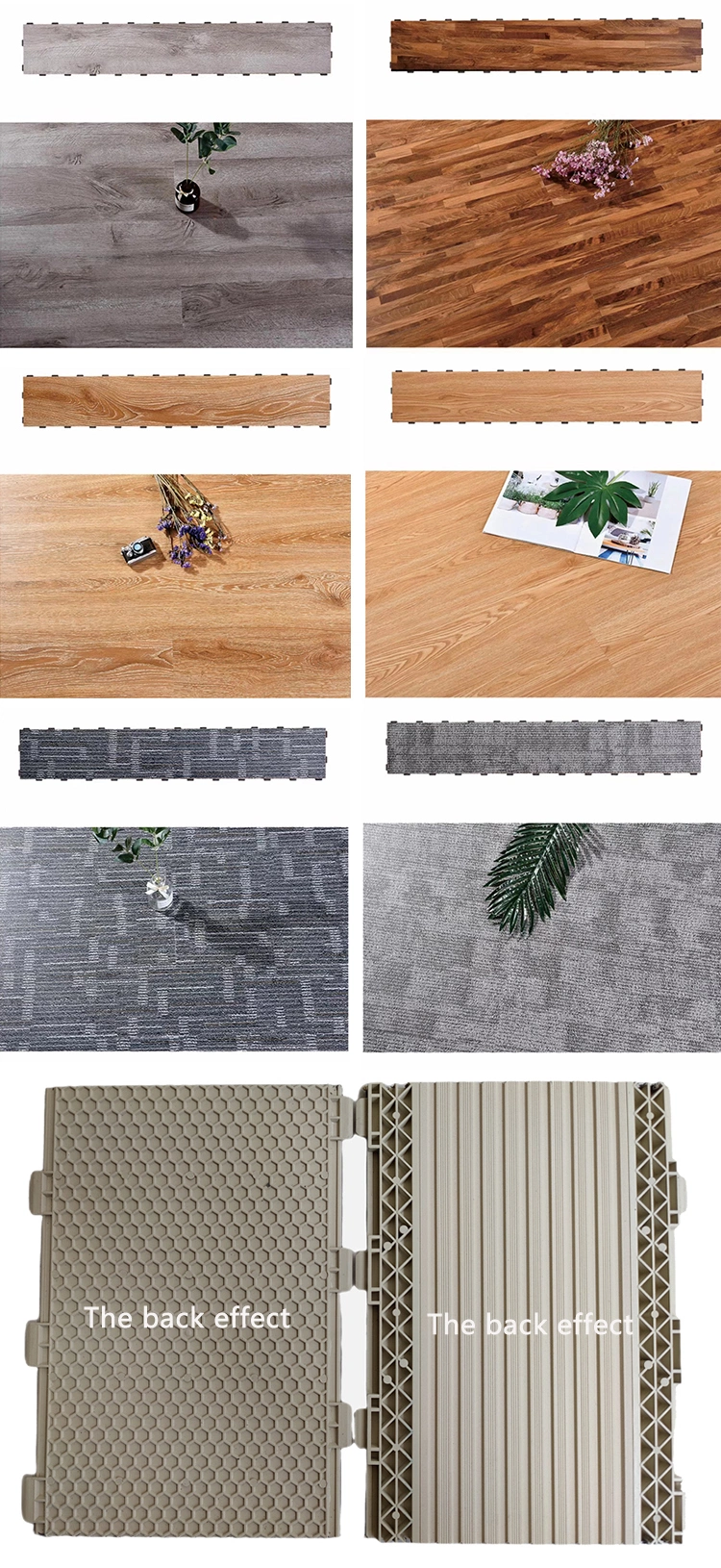 5.5mm Thickness Luxury Spc Flooring Plank Interlocking Kitchen Non-Slip Restaurant Rvp Lvt Flooring Tiles