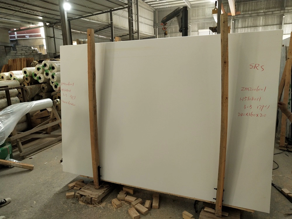 Engineered Pure White Artificial Stone Marble Slab for Countertops, Wall Tile, Floor Tiles