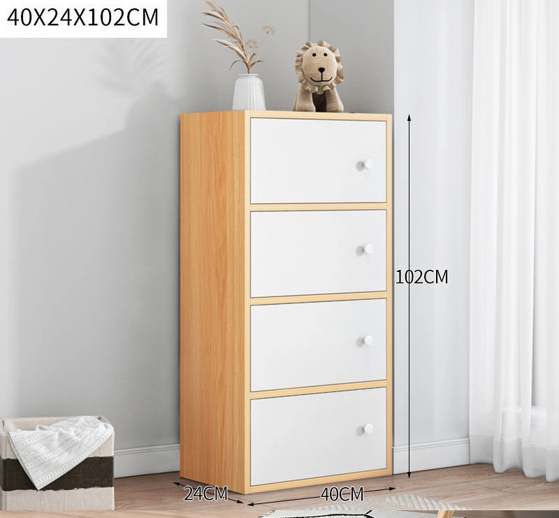 MDF Panel Storage Bedroom Sitting Room Against Wall Contracted Modern Bookcase Drawer Chest