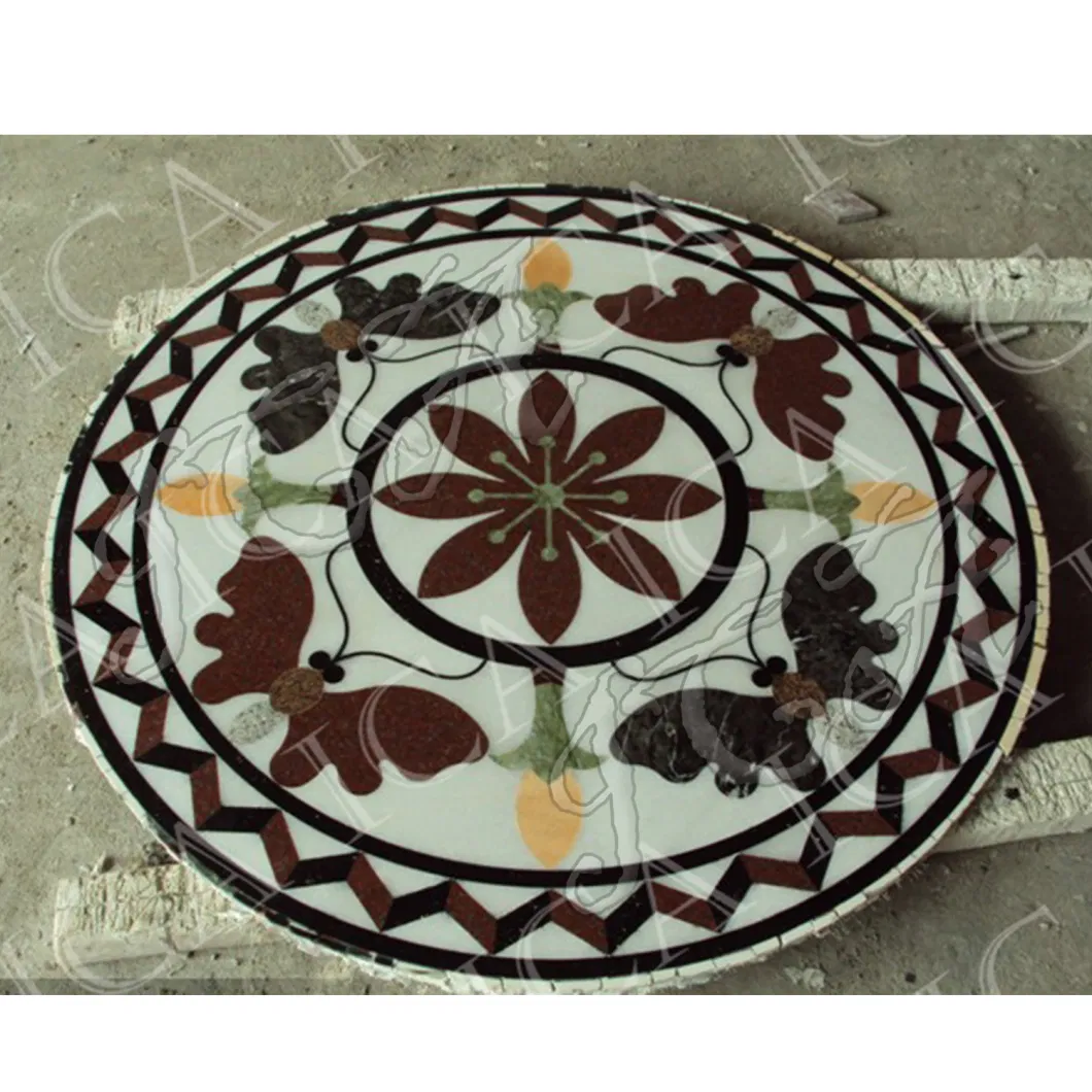 Indoor Decoration Round Mosaic Luxury Floor Tile Marble Tile Vintage Pattern Classical Design