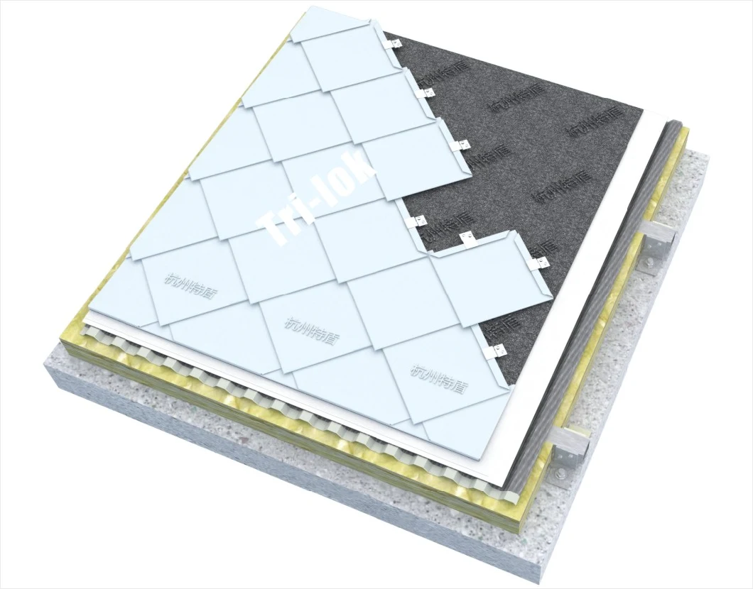 Trilok Metal Interlocking Roofing, Wall Cladding, Facade Square Shingle Tile - Td191