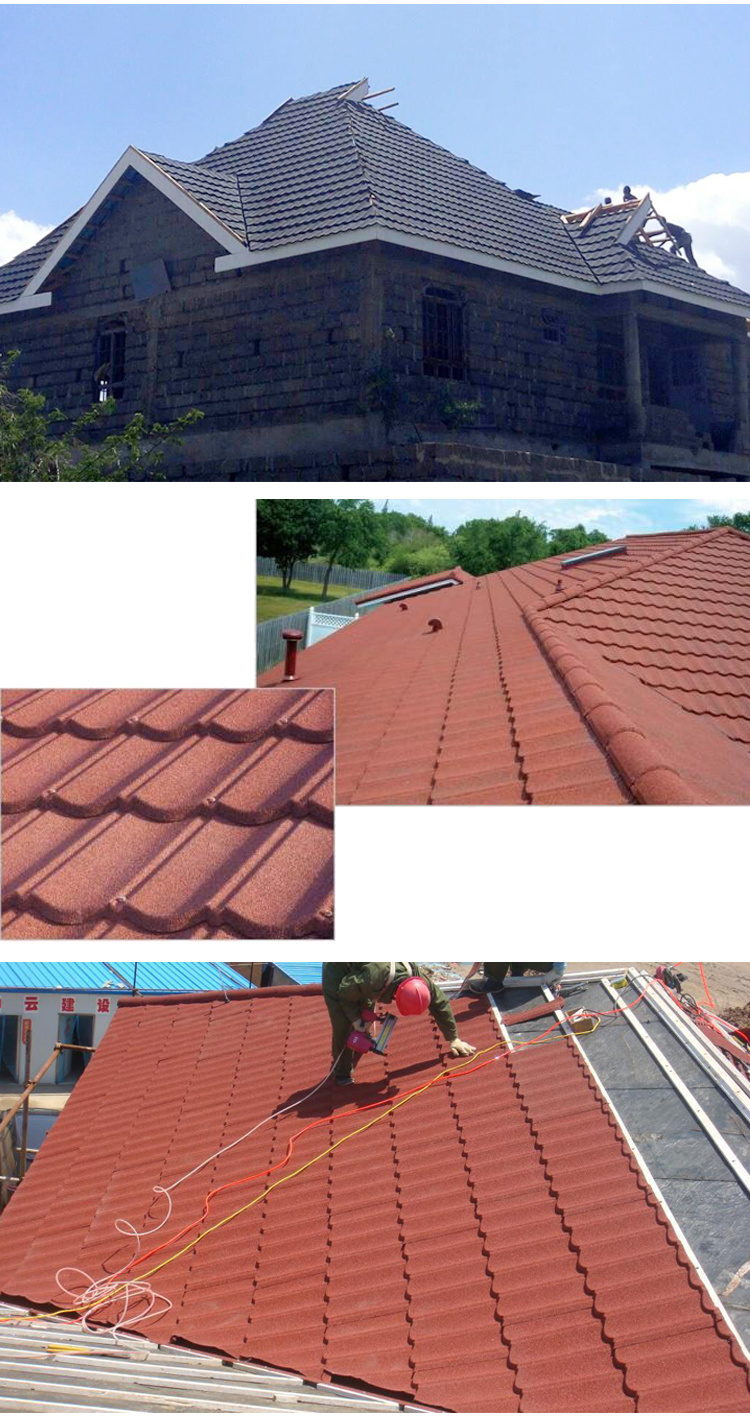 Villa Roof Tiles Color Stone Coated Steel Roof Tiles Shingle Roof Tiles