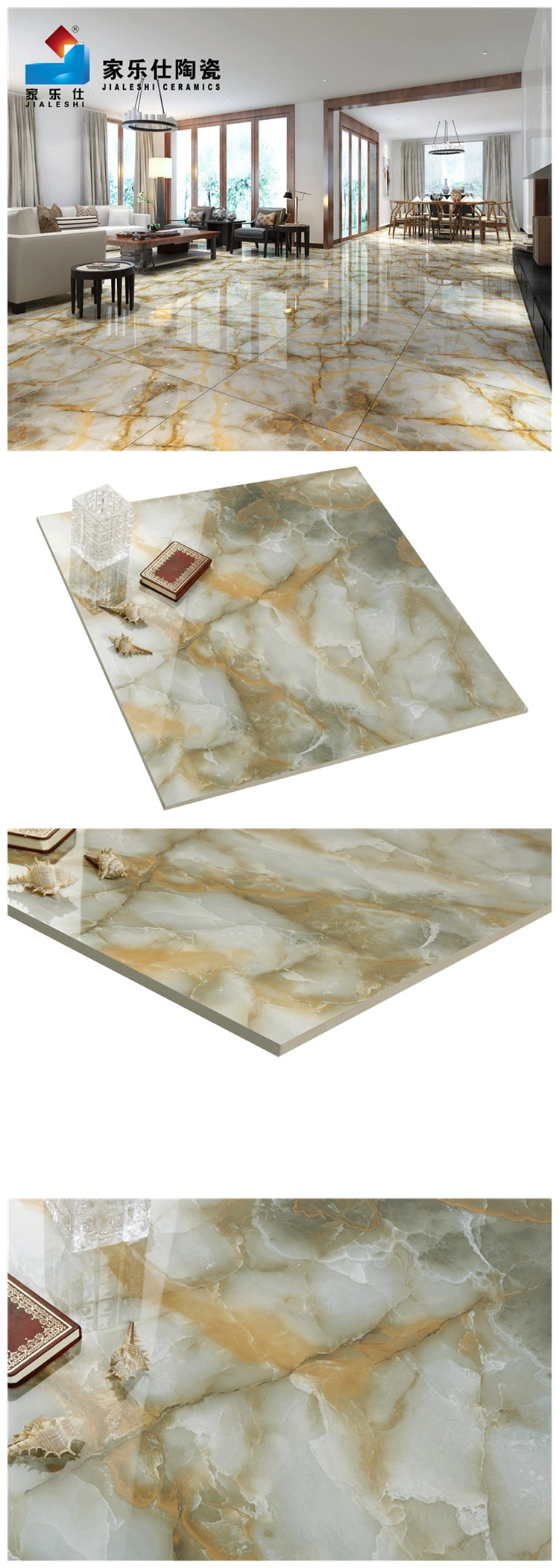 Foshan China High Glossy Ceramic Wall Polished Copy Marble Glazed Vitrified Floor Porcelain Bathroom Kitchen Tile Porcelanato Piso Ceramica