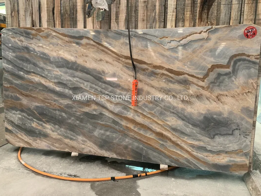 Luxury Grey Marble Quartzite Stone Slab for Flooring/Stair/Wall/Bathroom/Kitchen Tile/Bathroom/Wall Tile