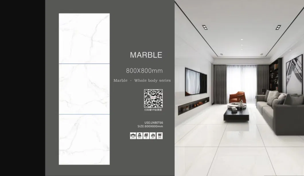 China Guangdong Ceramic Marble Floor Tile Living Room Modern Gray Floor Tile 800*800 Bedroom Brick Marble Tile Non-Slip Marble