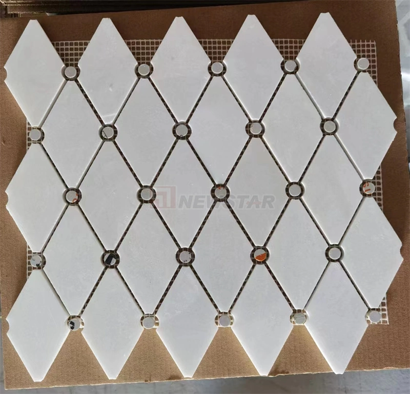 Elegant Bathroom Marble Floor Tile White Marble Mosaic for Villa Hotel Bathroom Wall Floor Marble