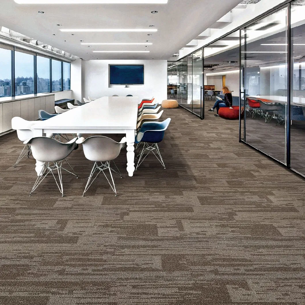 China Custom Colorful OEM&ODM Cushion Backed Carpet Tile Luxury Commercial Anti Static Washable Carpet Tiles Children Floor Office Carpet Tiles in 25*100 Cm