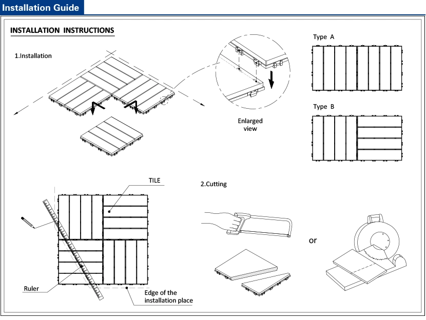 Morden Design Wood Like DIY Tile for Outdoor Use