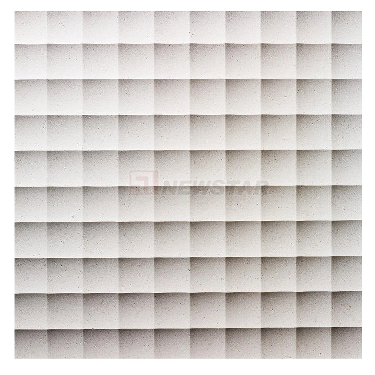 Newstar 3D Natural Stone Marble Kitchen Wall Tiles Island Carved Carrara White Fluted Marble Tiles