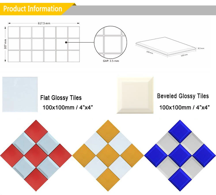 100X100mm Sky Blue Square Wall Tiles Kindergarten Decorative Wall Tiles/Commercial Tiles