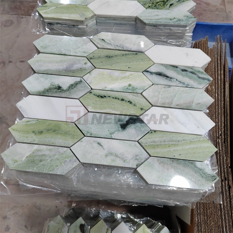 Green Marble Living Room Bathroom Tiles Walls and Floors Polished Marble Tile Mosaic Tile