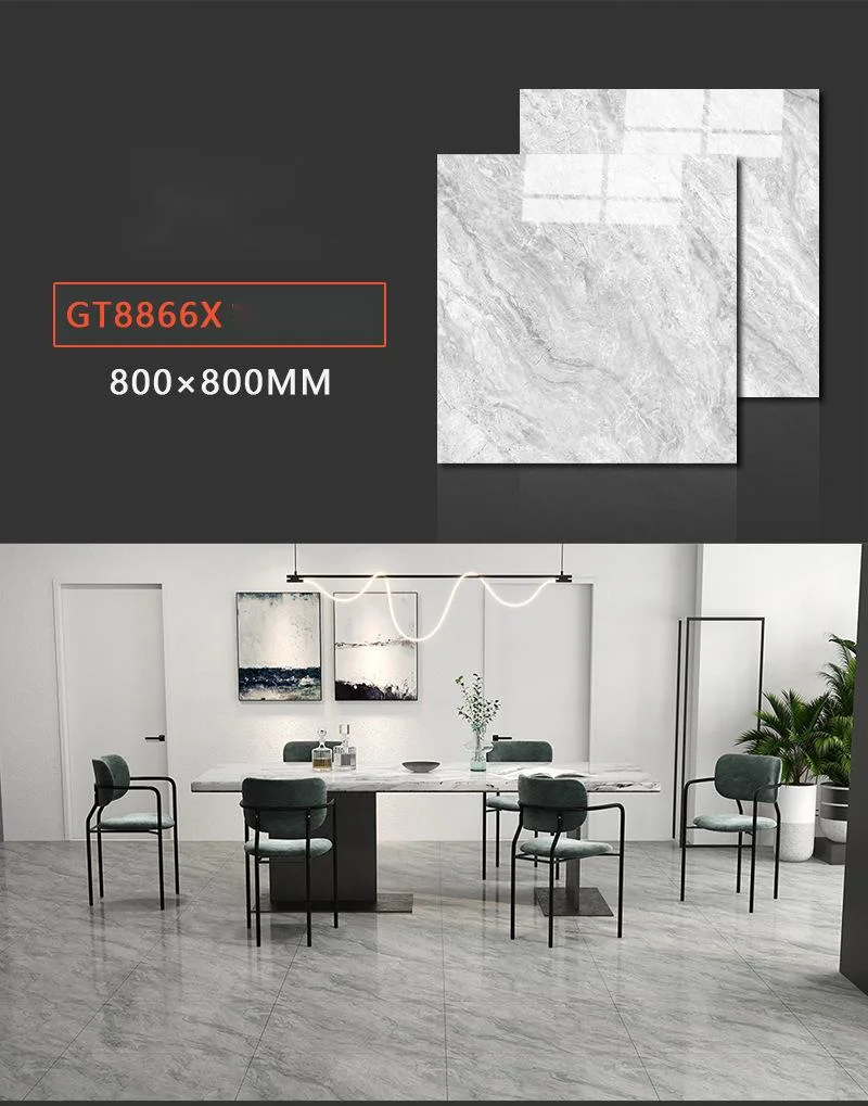 800X800mm Factory Price Glazed Polished Porcelain Wall Tiles and Floor Design for Living Room