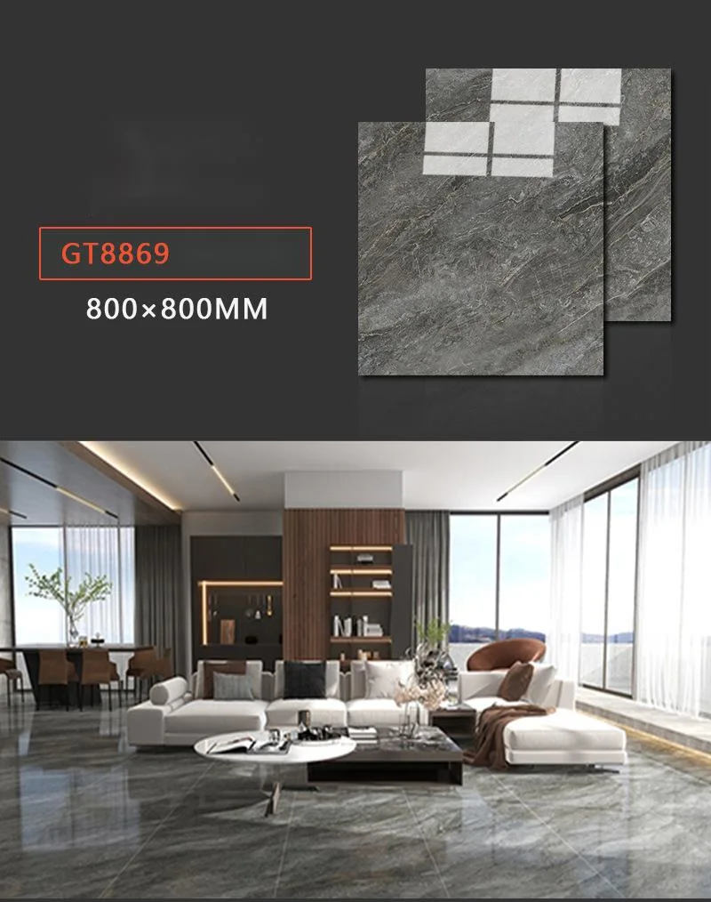 800X800mm Factory Price Glazed Polished Porcelain Wall Tiles and Floor Design for Living Room