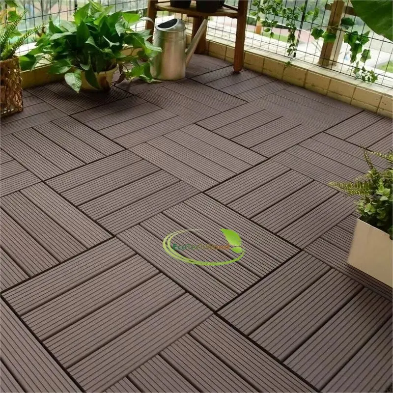 Wholesale Garden Decoration WPC DIY Decking Tiles 300*300mm Outdoor WPC Interlocking Decking Tiles