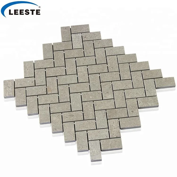 Floor Decoration Herringbone Pattern Cinderella Grey Marble Mosaic Tiles