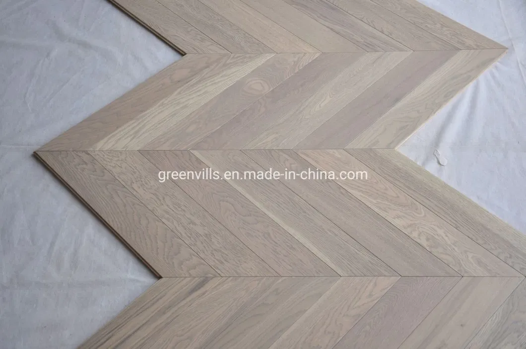 Guangzhou Herringbone Fishbone Chevron Floor Parquet Grey Tile Oak Engineered Wood Flooring