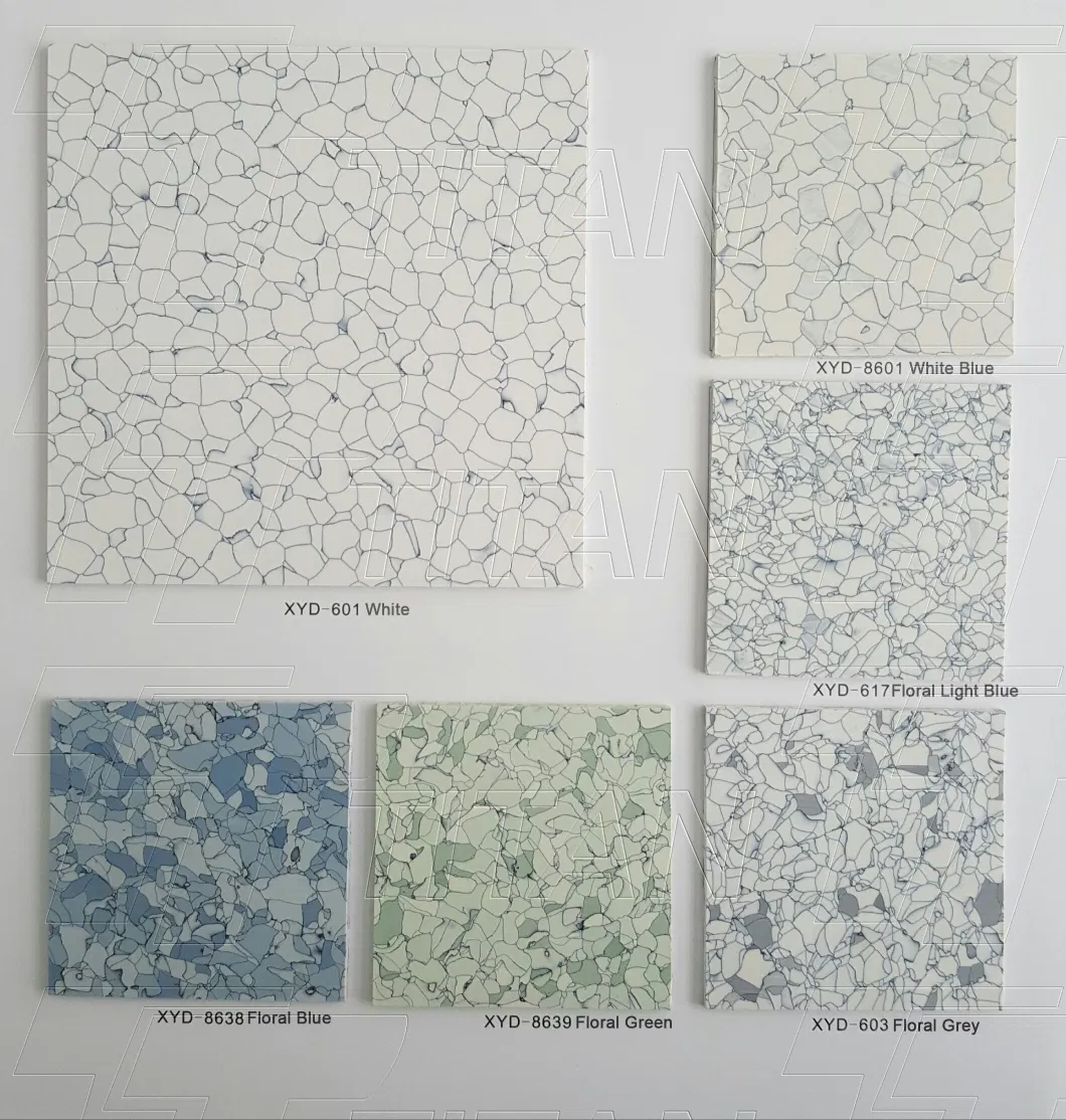 ESD PVC Tiles Flooring White Grey 2mm Thickness 600*600 Anti-Static Tiles