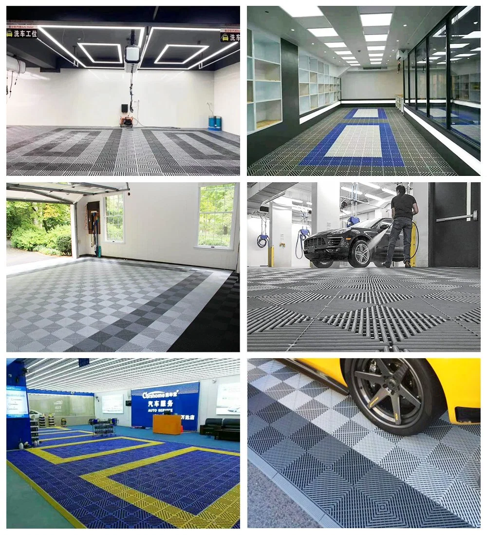 Anti-Slip Garage Floor Tiles Interlocking Plastic for Car Washing Basement Swimming Car Parking