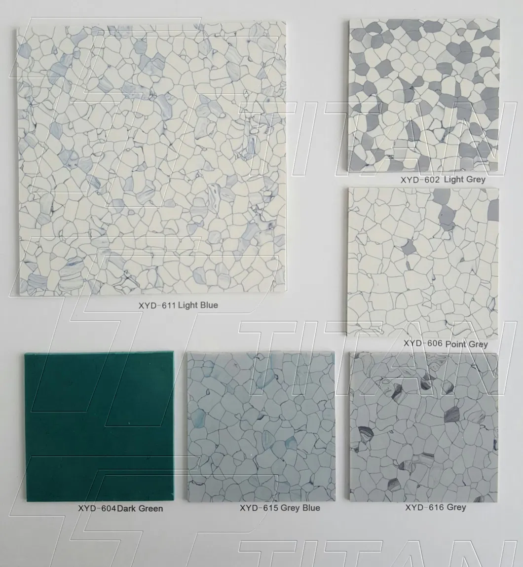 ESD PVC Tiles Flooring White Grey 2mm Thickness 600*600 Anti-Static Tiles