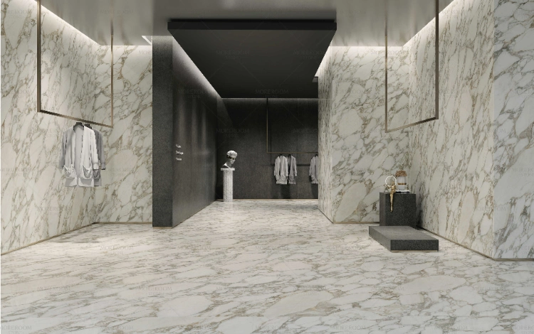 Luxury 1600*3200 Calacatta Gold Marble Look Porcelain Floor Tile Sintered Stone