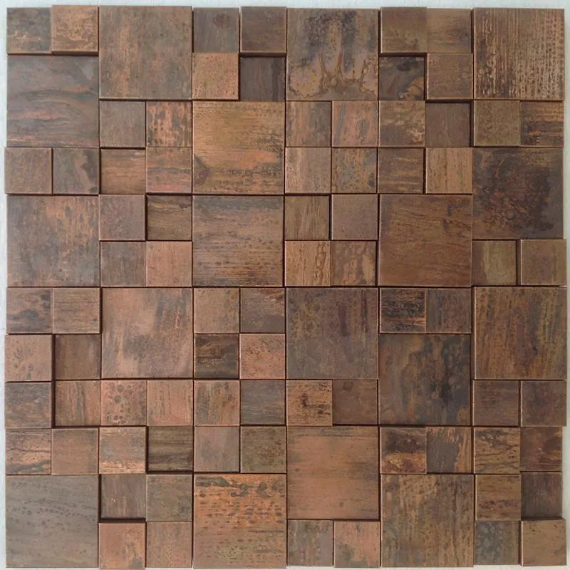 Bronze Style Antique Copper Mosaic Tile Metal Art Mosaic Wall Tiles for Backsplash