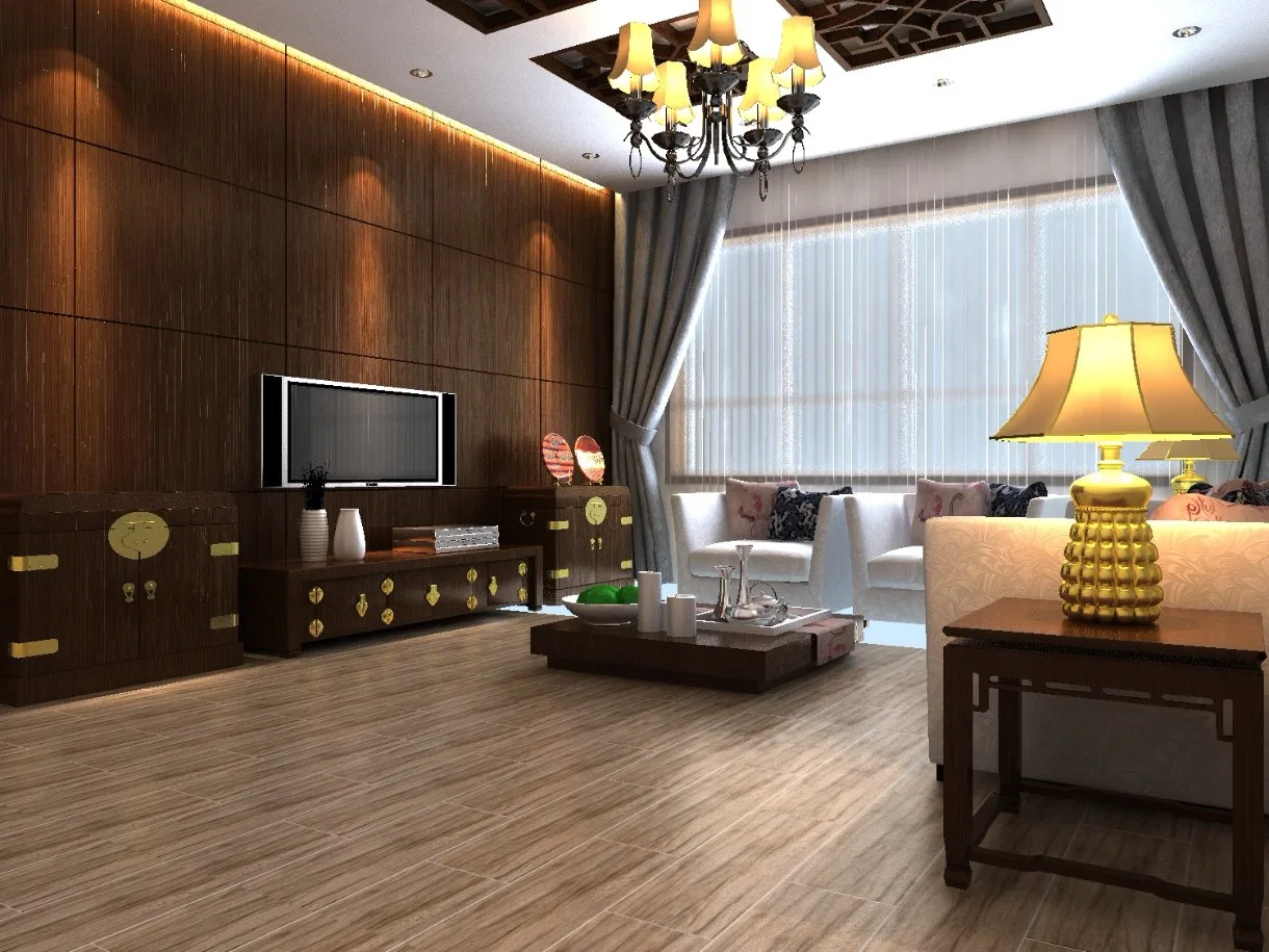 Gold Beige Wood Ceramic Matt China Tile 15X80cm / 5D Wood Tiles/ Wood Finish Tiles