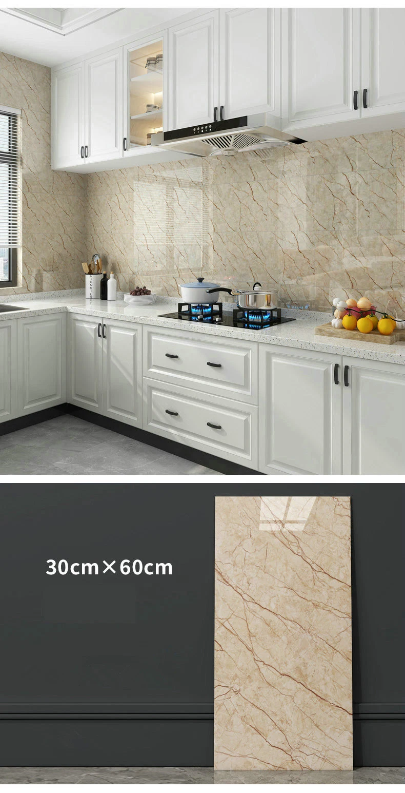 300X600mm Floor Tile Grey Marble Vinyl Flooring Self Adhesive Waterproof Tile Stickers Thicker