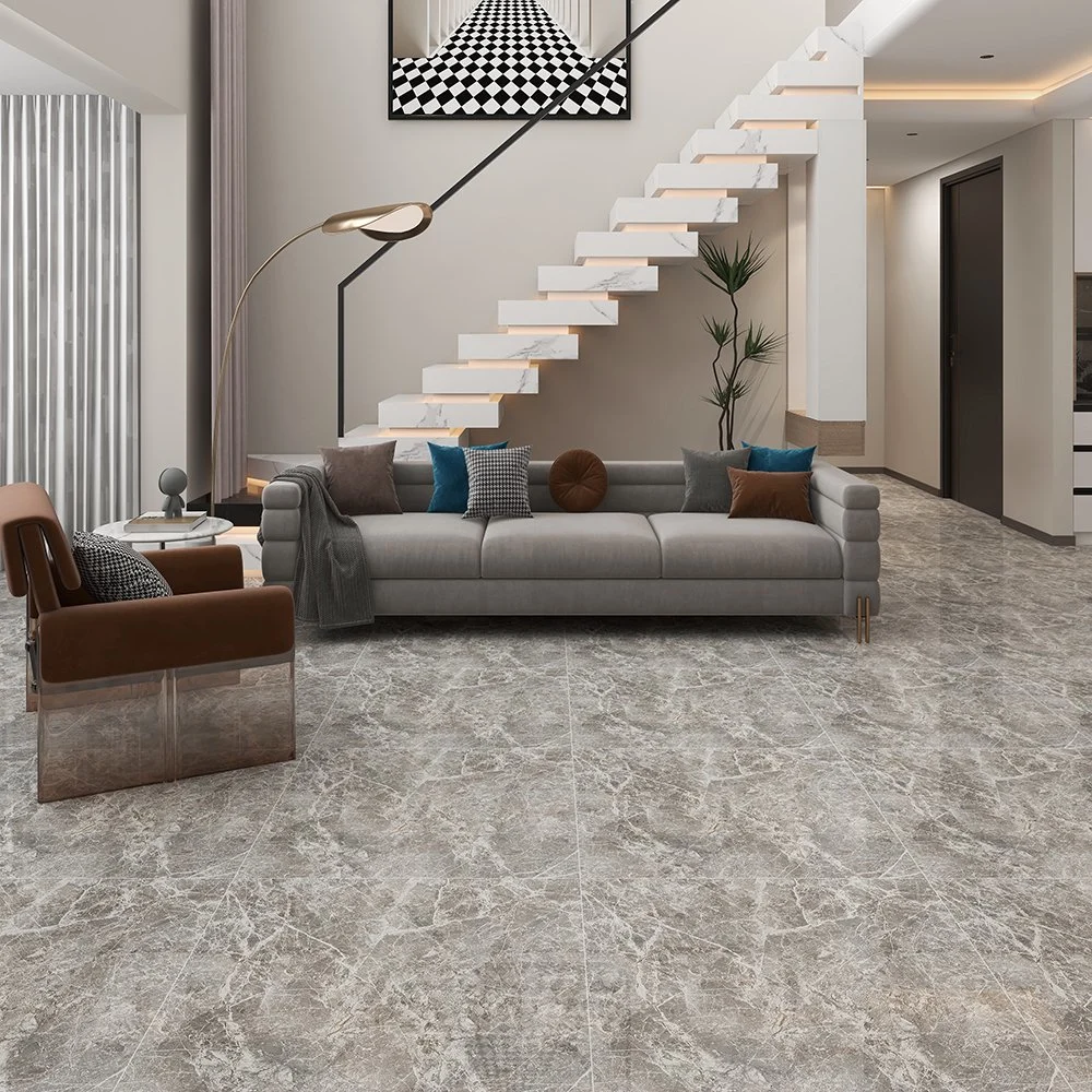 Guangdong Foshan Tile Floor Tile 600X600 800X800 Living Room Interior Gray Marble 80X80 Floor Tile